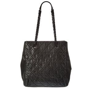 Chanel Black Calfskin Leather Cc Wild Stitch Tote (Authentic Pre-Loved)